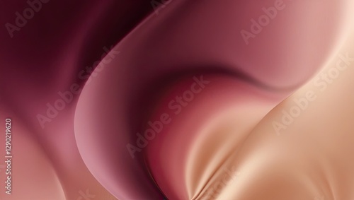 Abstract background with flowing burgundy and rose gold silk drapes