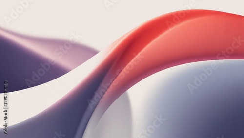 Abstract 3D Render of Flowing Pastel Colors background with flowing shapes in a palette of pastel colors, including red, blue, and pink