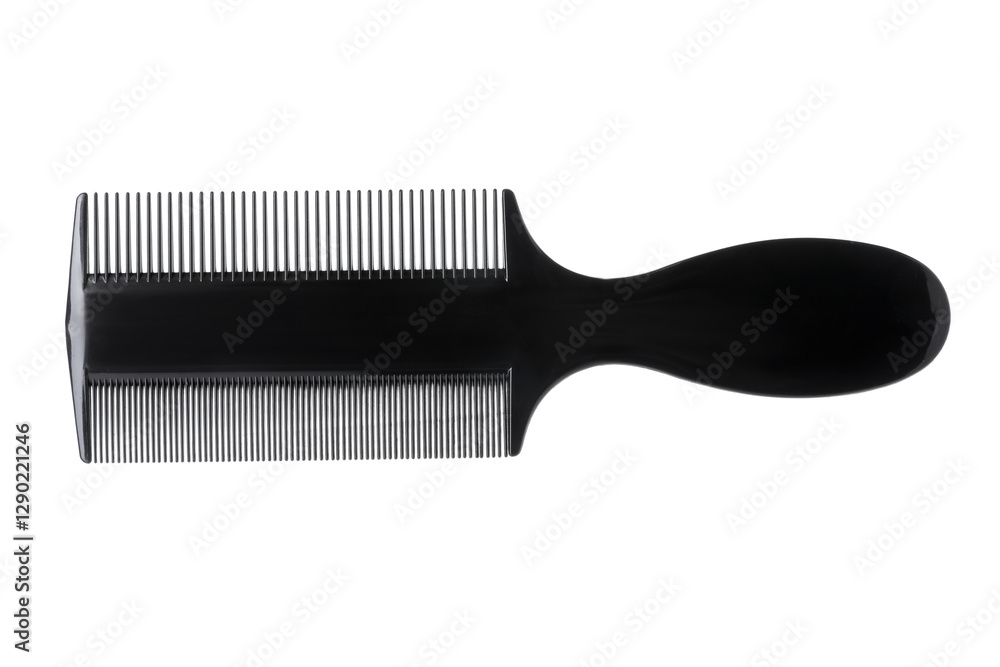One black plastic comb isolated on white One black plastic comb isolated on white