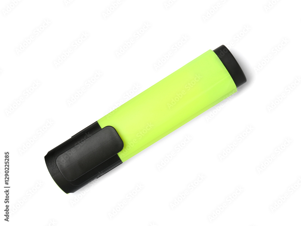 One highlighter isolated on white, top view One highlighter isolated on white, top view