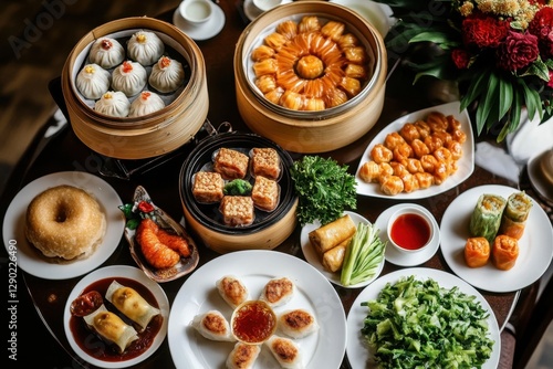 chinese food in a restaurant