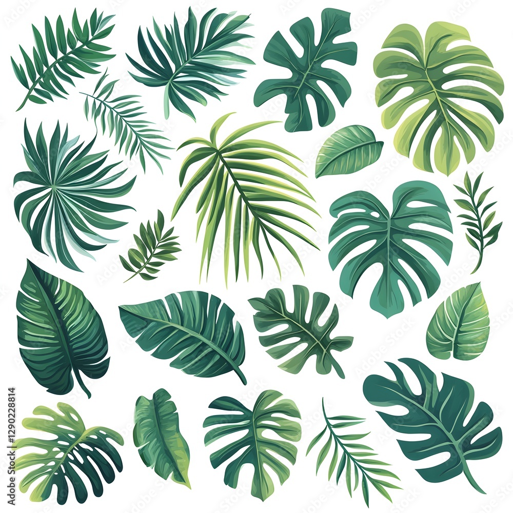 Vibrant tropic leaves set for natureinspired projects and creative applications Vibrant tropic leaves set for natureinspired projects and creative applications