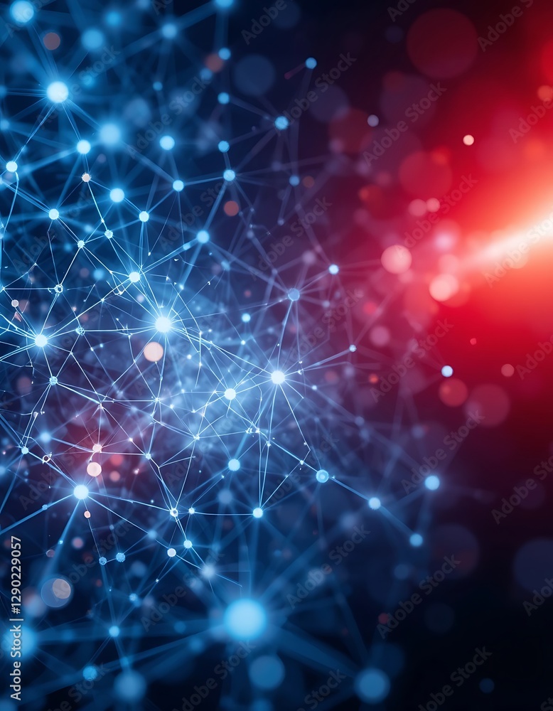 Abstract image of a network and its glowing connections Abstract image of a network and its glowing connections