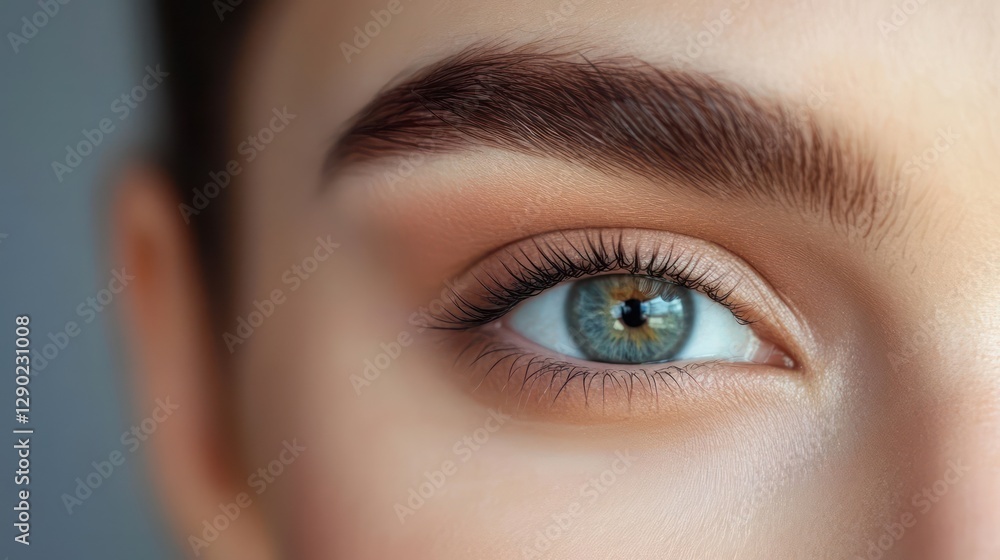 Close-up eye, woman, beauty, makeup, studio Close-up eye, woman, beauty, makeup, studio