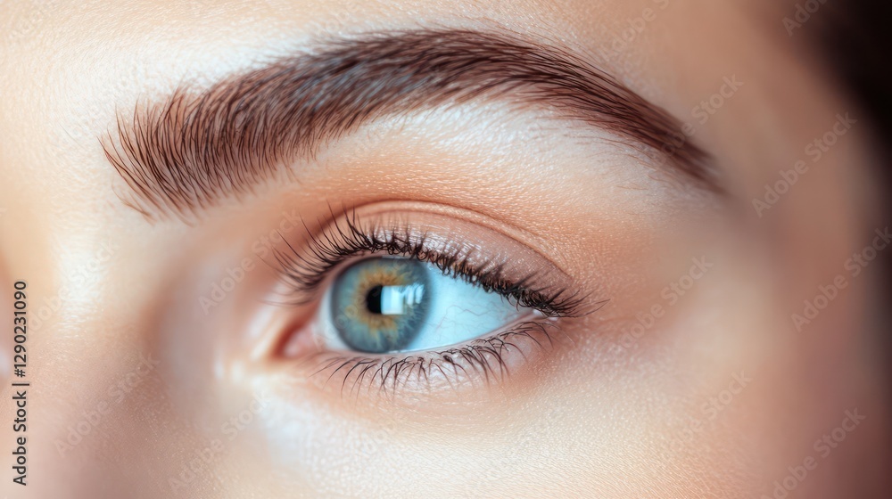 Obraz premium Close-up eye, woman's gaze, beauty, makeup, soft light