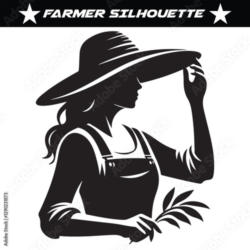 Farmer silhouette vector shape design vector