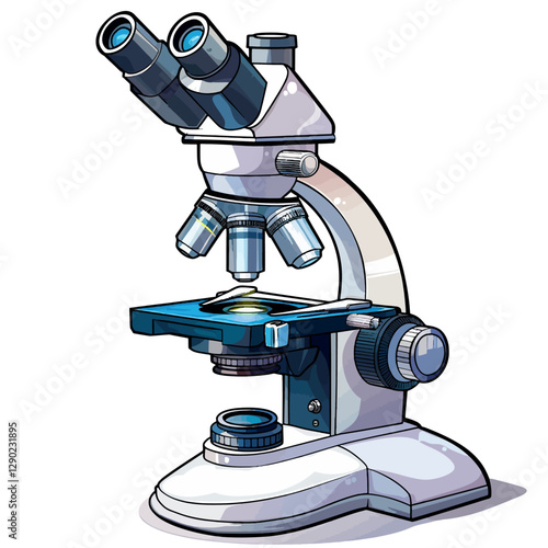 microscope isolated on white