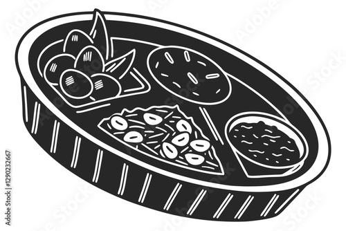 Roti food silhouette vector illustration