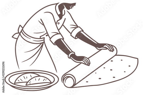 Roti food silhouette vector illustration