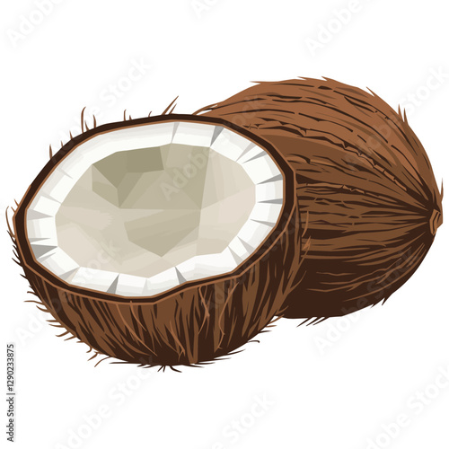 Fresh Halved Coconut