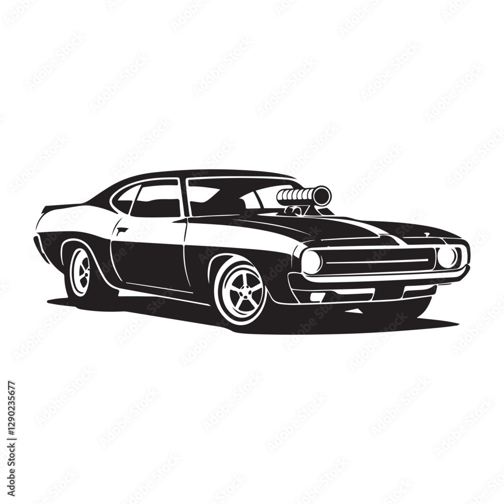 Fototapeta premium vintage Car silhouette vector illustration