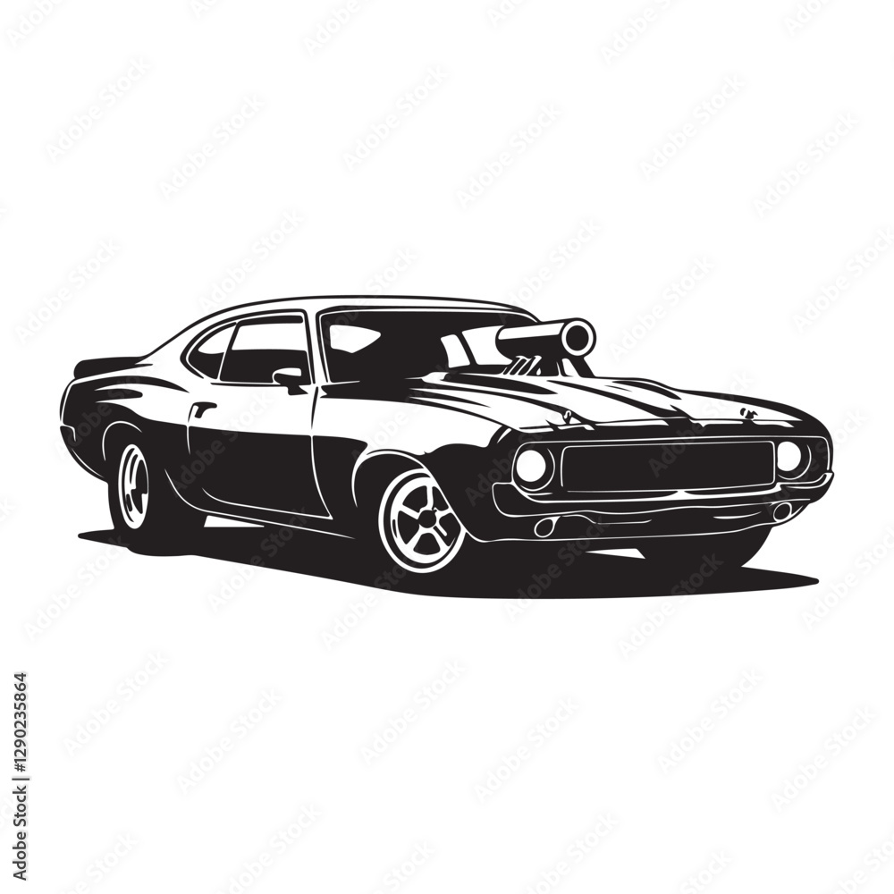 Fototapeta premium vintage Car silhouette vector illustration