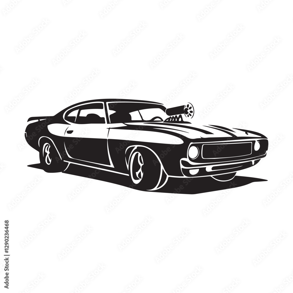 Fototapeta premium vintage Car silhouette vector illustration