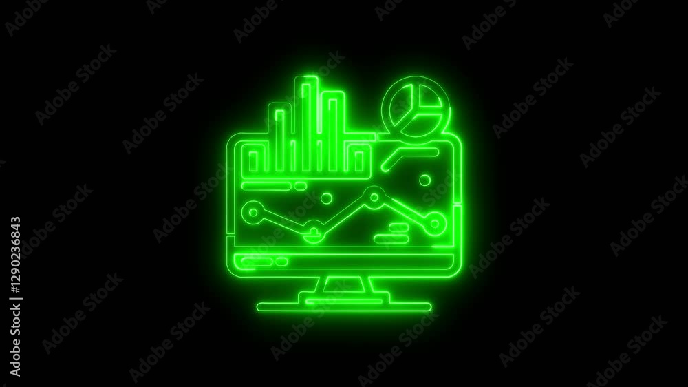 Glowing neon light business presenting data analytics on a screen with various graphs and charts animated video, statistical data analysis animation, and business improvement report, data analytics Glowing neon light business presenting data analytics on a screen with various graphs and charts animated video, statistical data analysis animation, and business improvement report, data analytics