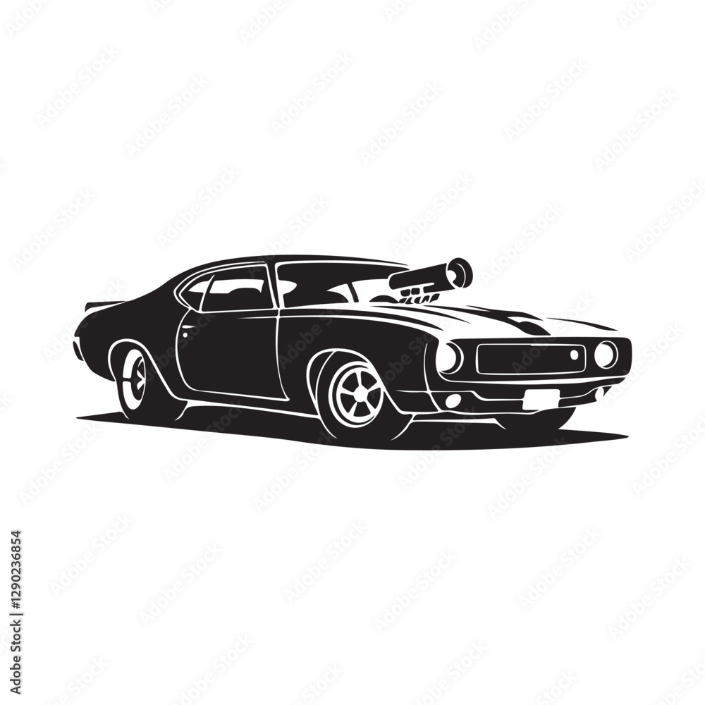 Fototapeta premium vintage Car silhouette vector illustration