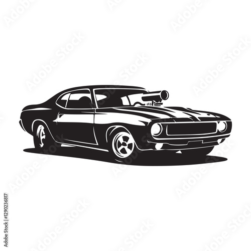 vintage Car silhouette vector illustration
