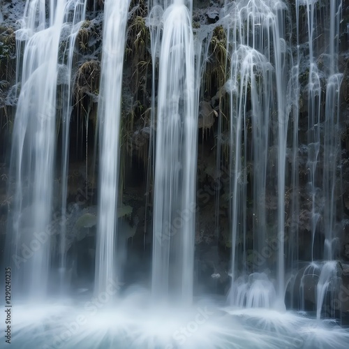 Keila waterfall texture, Estonia. Close-up, long exposure.