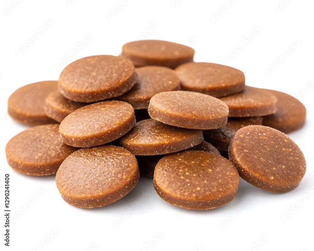 Pile of brown round tablets Pile of brown round tablets