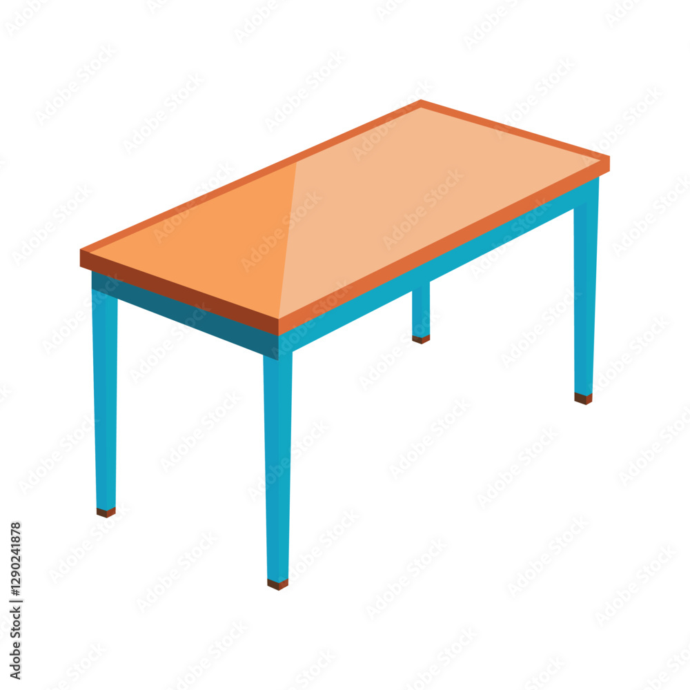 Rectangular Table Isolated on White Background Rectangular Table Isolated on White Background