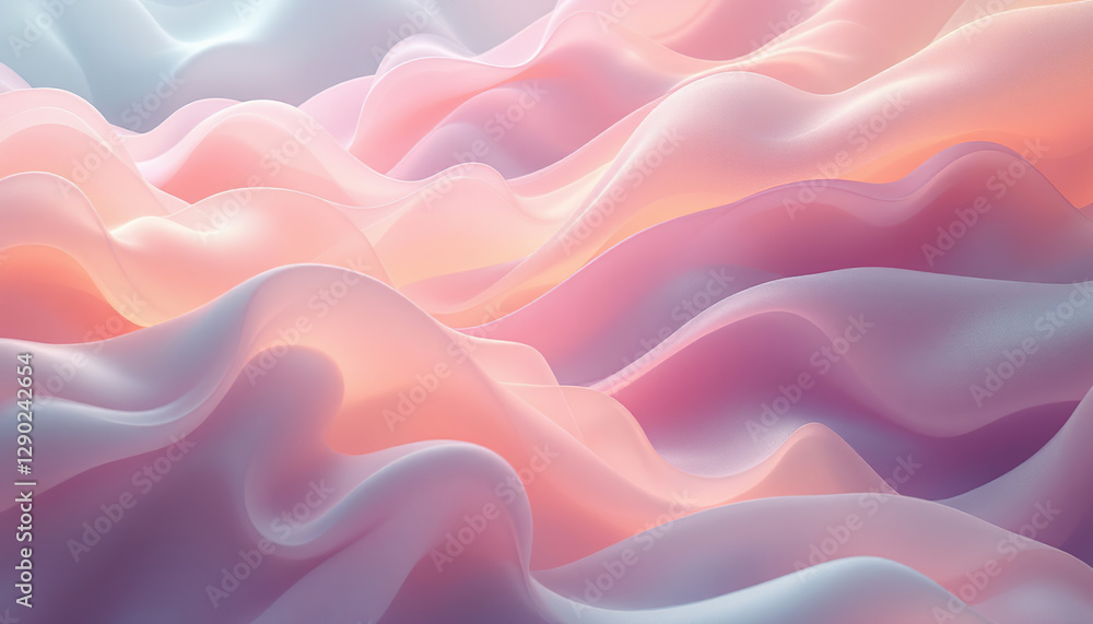 Obraz premium Abstract Pink and Peach Waves Background Image