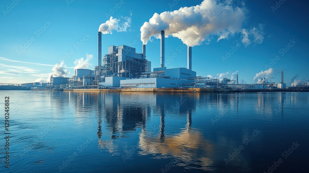 Waste-to-energy factory, converting industrial waste into renewable power through advanced incineration technology Waste-to-energy factory, converting industrial waste into renewable power through advanced incineration technology
