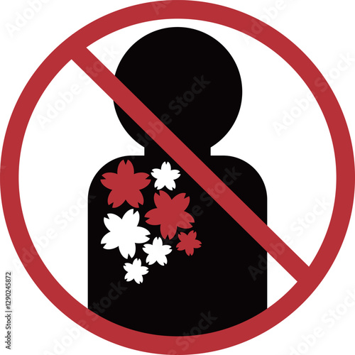 シンプルな刺青やタトゥーお断りをイメージしたアイコン素材