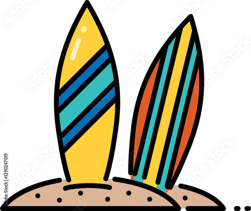 Surf board line icon