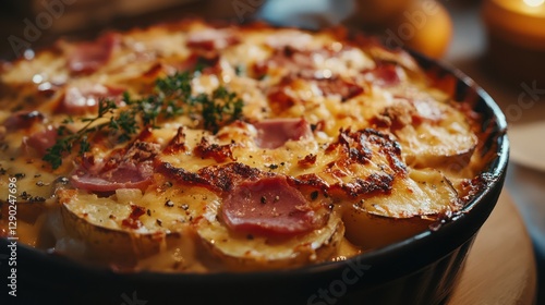 Delicious Creamy Potato Gratin with Ham