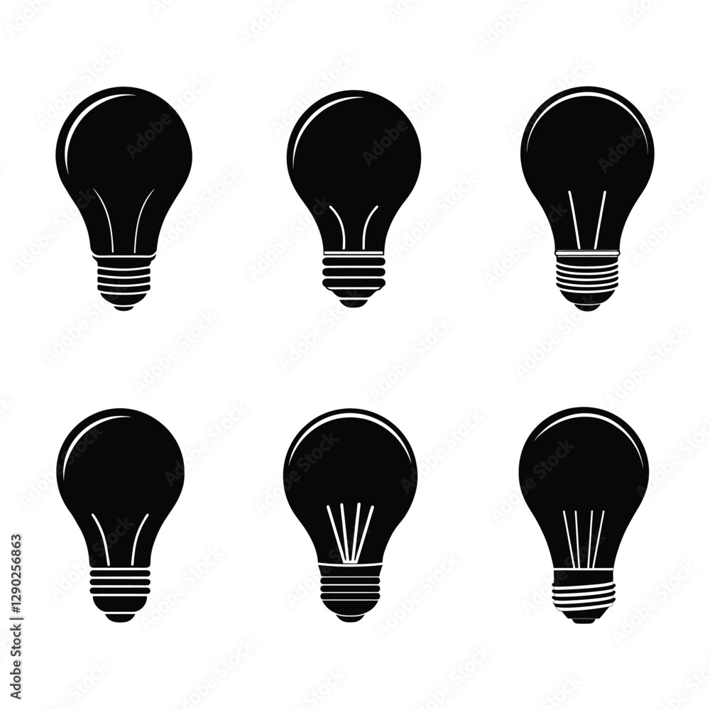 light bulb icon set silhouette vec light bulb icon set silhouette vec