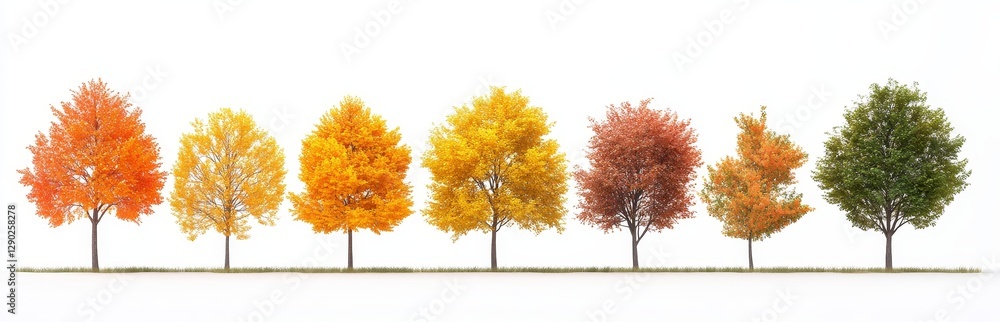 Autumn Trees in Seasonal Transition Autumn Trees in Seasonal Transition