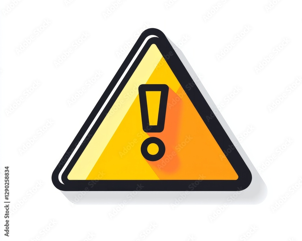 A flat yellow warning triangle icon with a bold black outline and centered exclamation mark, on white A flat yellow warning triangle icon with a bold black outline and centered exclamation mark, on white