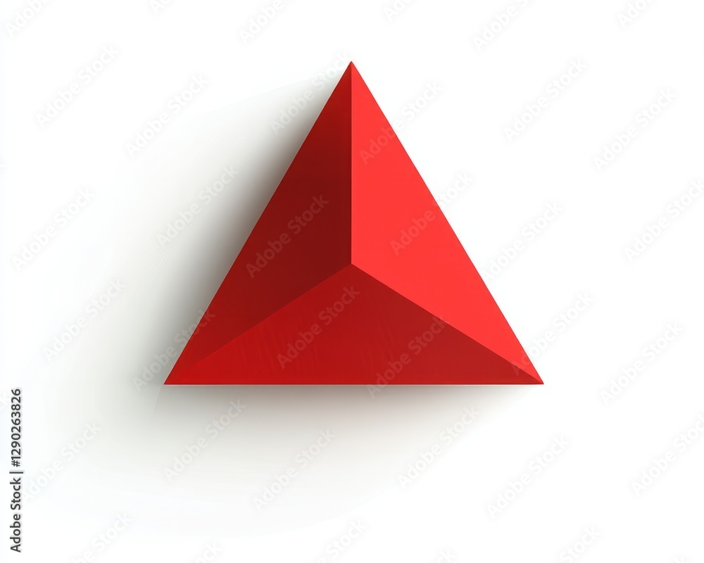 Fototapeta premium A simple bold red attention icon with modern vector lines and sharp edges, on white 