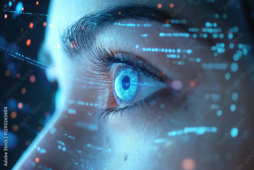 A futuristic cyber concept of biometric authentication integrated with Web3 blockchain security. A futuristic cyber concept of biometric authentication integrated with Web3 blockchain security.