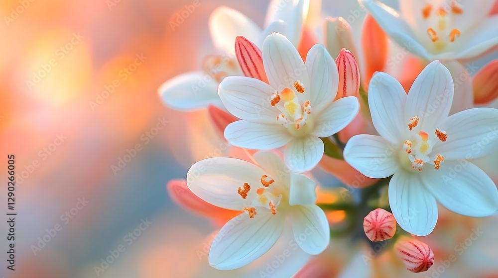 Fototapeta premium Close-up Soft Focus Blossoms in Sunlight