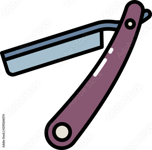Folding shaving knife line icon