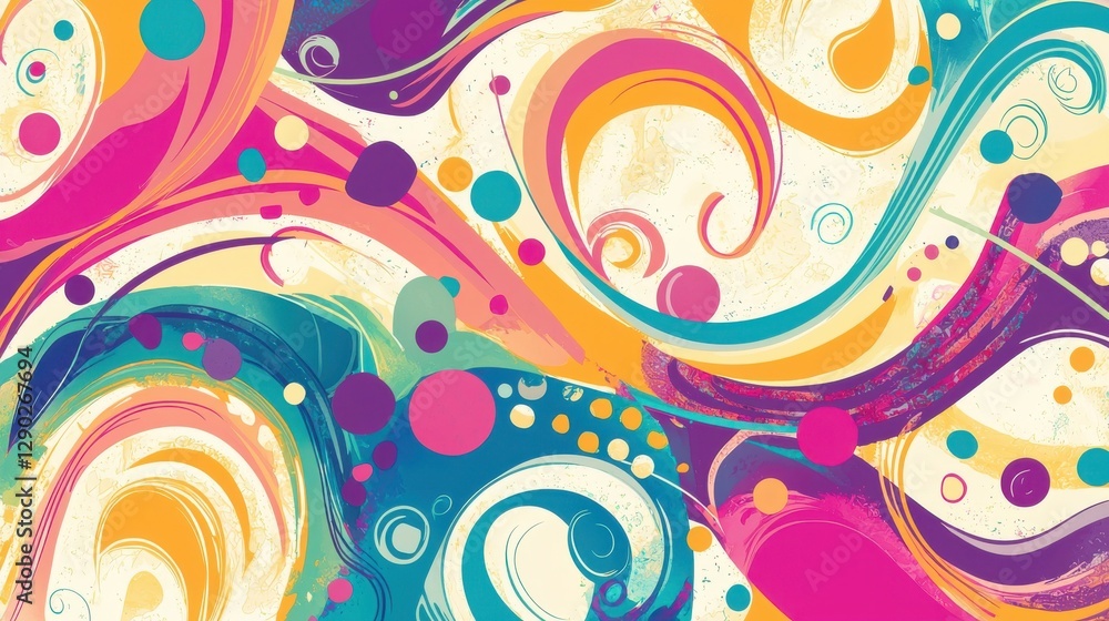 Colorful Abstract Swirls and Curves with Dynamic Shapes and Patterns Colorful Abstract Swirls and Curves with Dynamic Shapes and Patterns