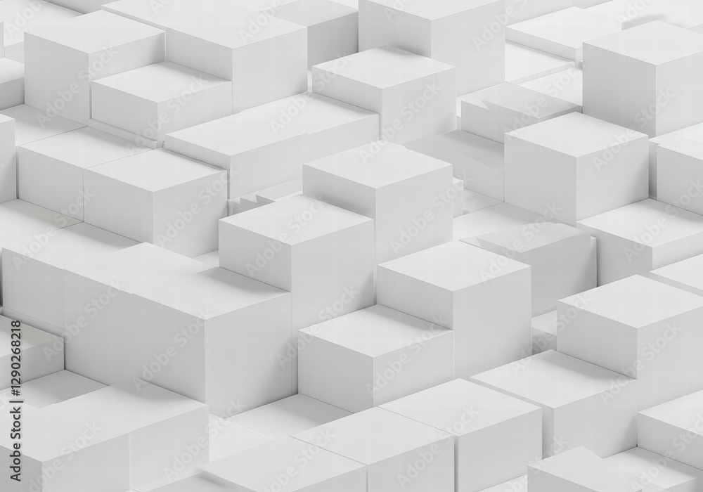 Abstract White Cubes Background Geometric Shape Pattern 3d Render Abstract White Cubes Background Geometric Shape Pattern 3d Render
