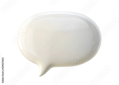 White Speech Bubble on Isolated Background