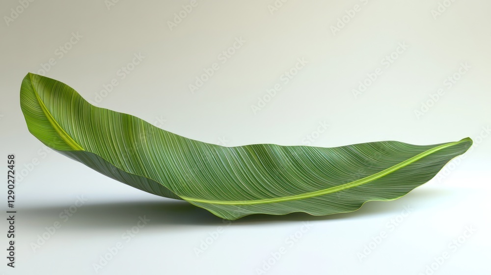 Fototapeta premium Elegant leaf, studio, curved, nature, backdrop, minimal design