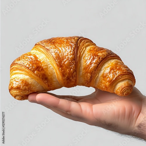 Freshly Baked Croissant Held