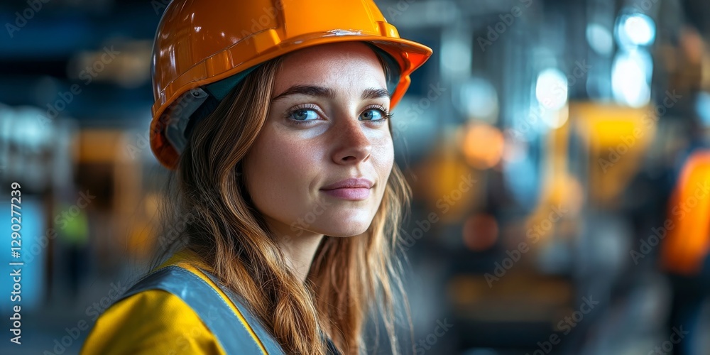 Portrait of a confident female engineer working in an industrial setting Portrait of a confident female engineer working in an industrial setting