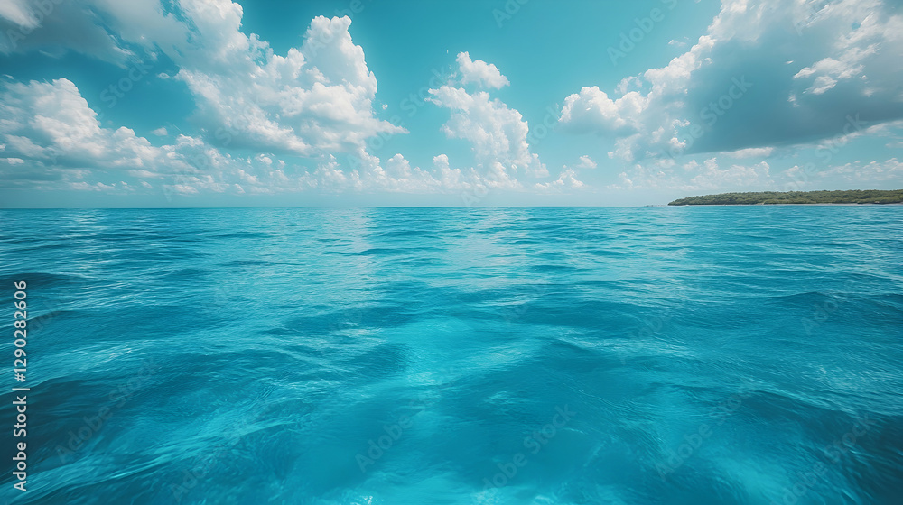 Obraz premium Tropical Ocean Horizon Under a Sunny Sky