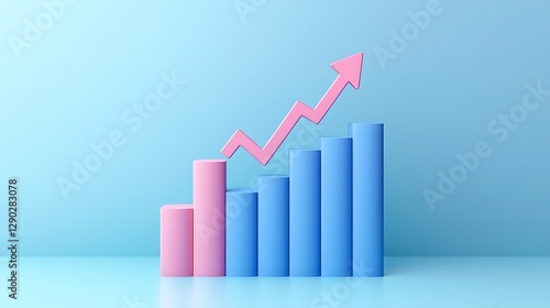 Dart Hitting Target on Ascending Blue Bars, A red dart hits the center of a target on top of ascending blue bars, symbolizing success and growth Free Download Dart Hitting Target on Ascending Blue Bars, A red dart hits the center of a target on top of ascending blue bars, symbolizing success and growth - GFXLoad