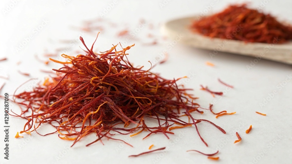Naklejka premium Saffron in White Background