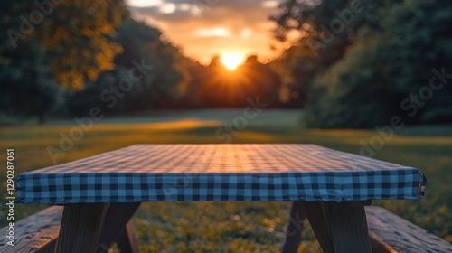 Wallpaper Mural Picnic Table Sunset Park Torontodigital.ca