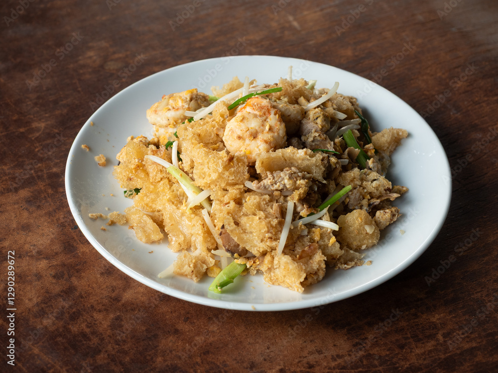 dish of stir fried fish maw dish of stir fried fish maw