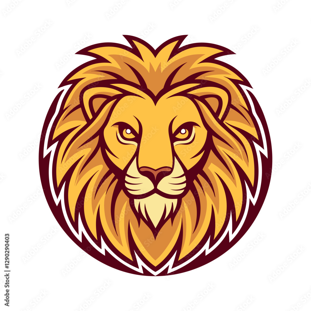 Obraz premium Majestic lion head vector illustration isolated on a white background, perfect for logo designs and branding