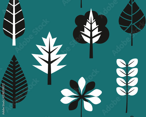 Retro simple plant illustration. Minimal vector illustration.