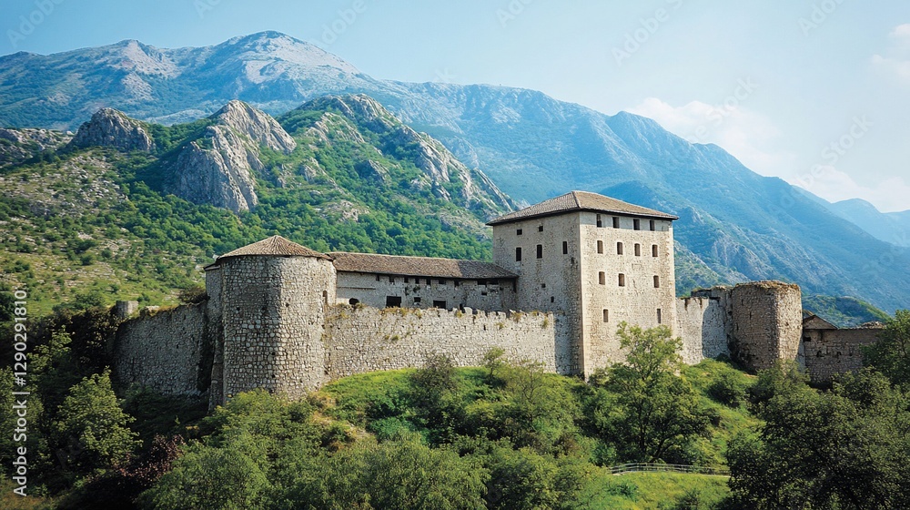 Majestic mountaintop castle. Majestic mountaintop castle.