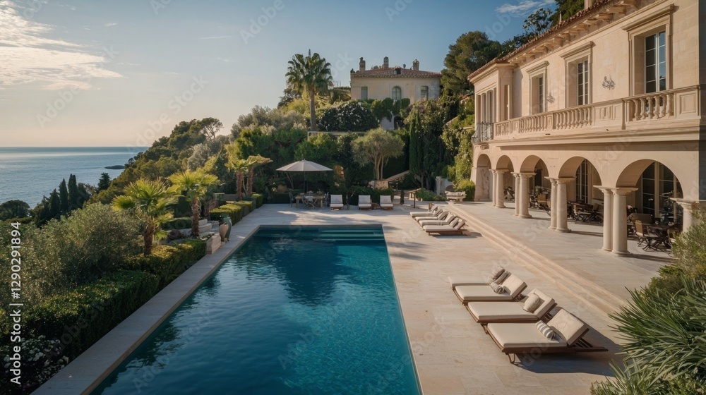 Fototapeta premium Private terraces overlooking the Mediterranean 